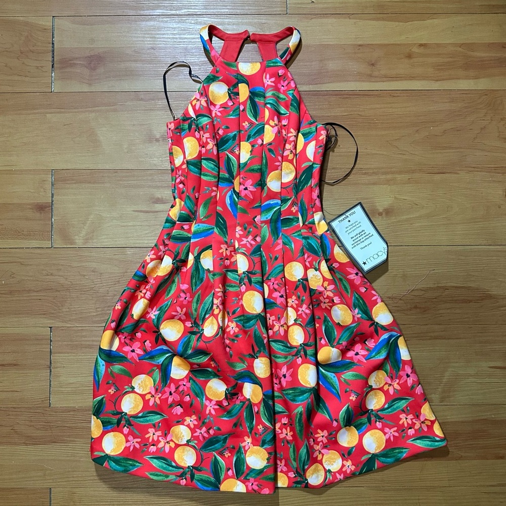 Vince Camuto Red Floral Halter Dress